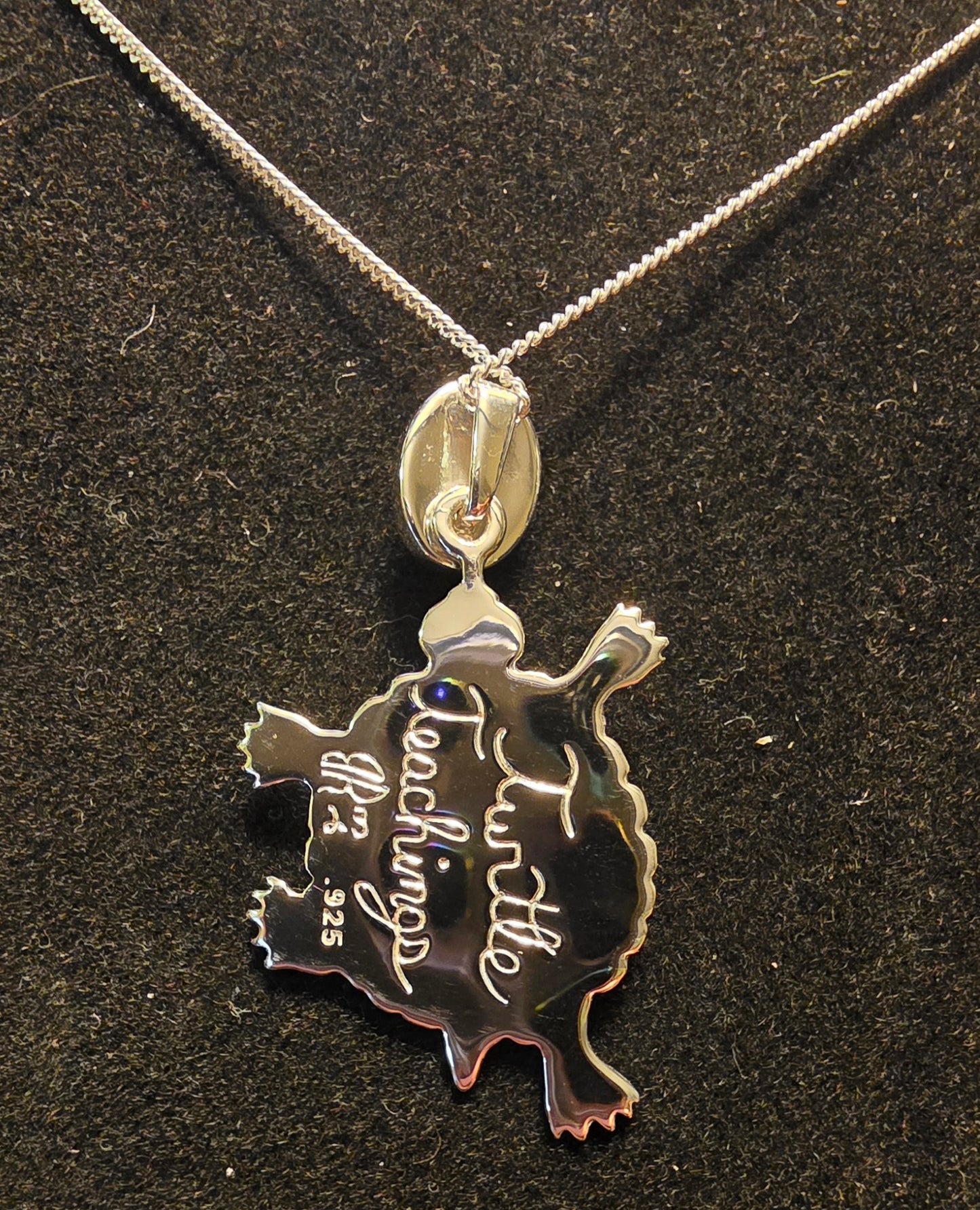 Medium Turtle Teachings Pendant WIth Inlay