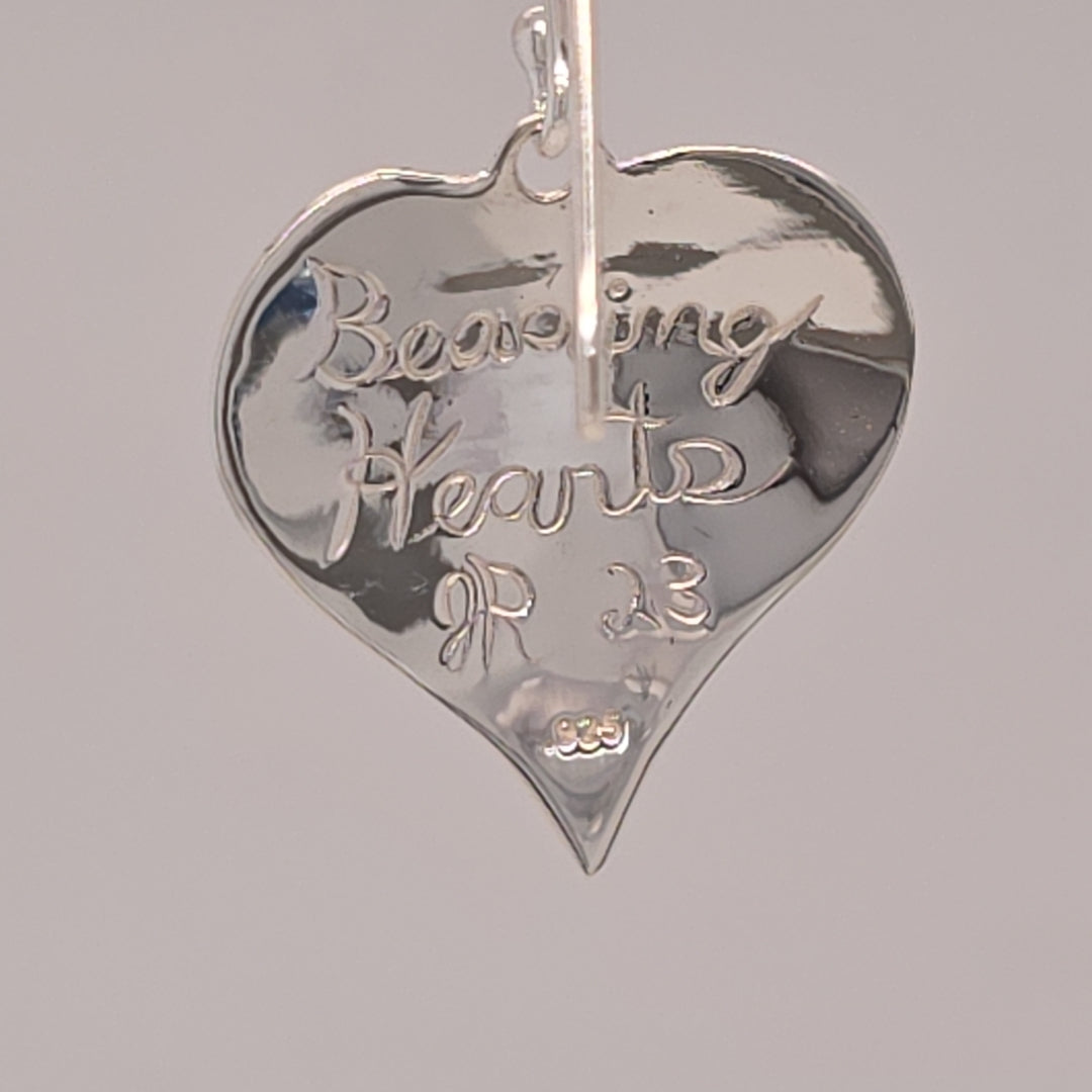 Beading Hearts Silver Earrings