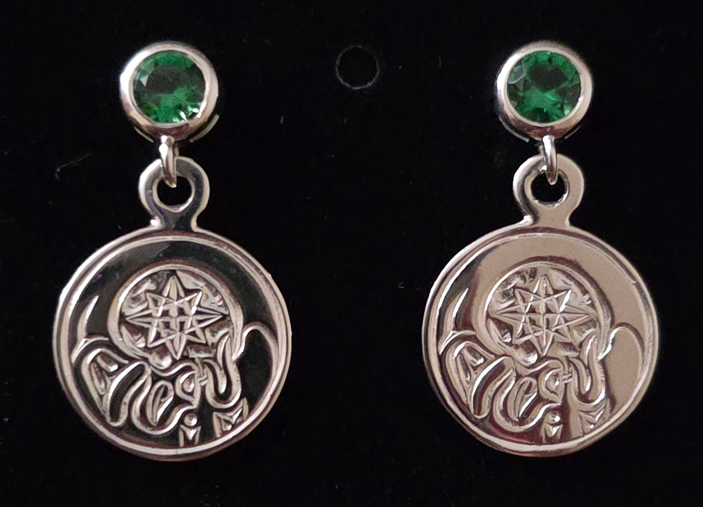 Moon Beam Earrings With Gem Post