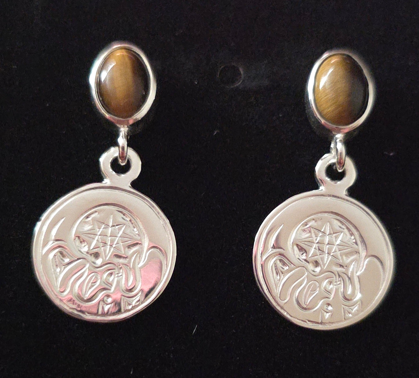 Moon Beam Earrings With Inlay