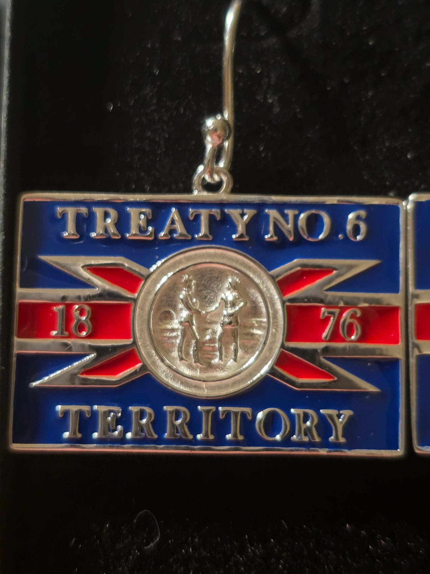 Treaty 6 Flag Silver Earrings
