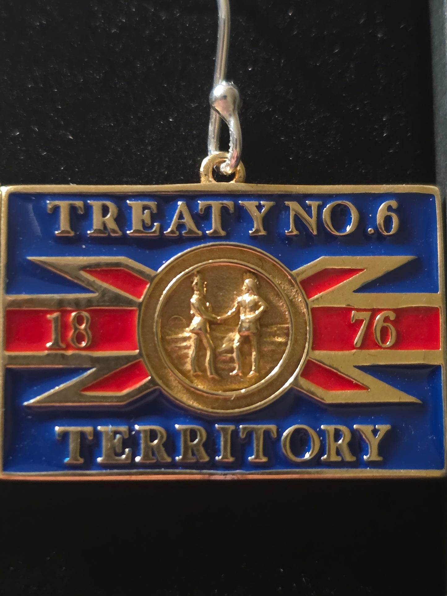 Treaty 6 Flag Brass Earrings