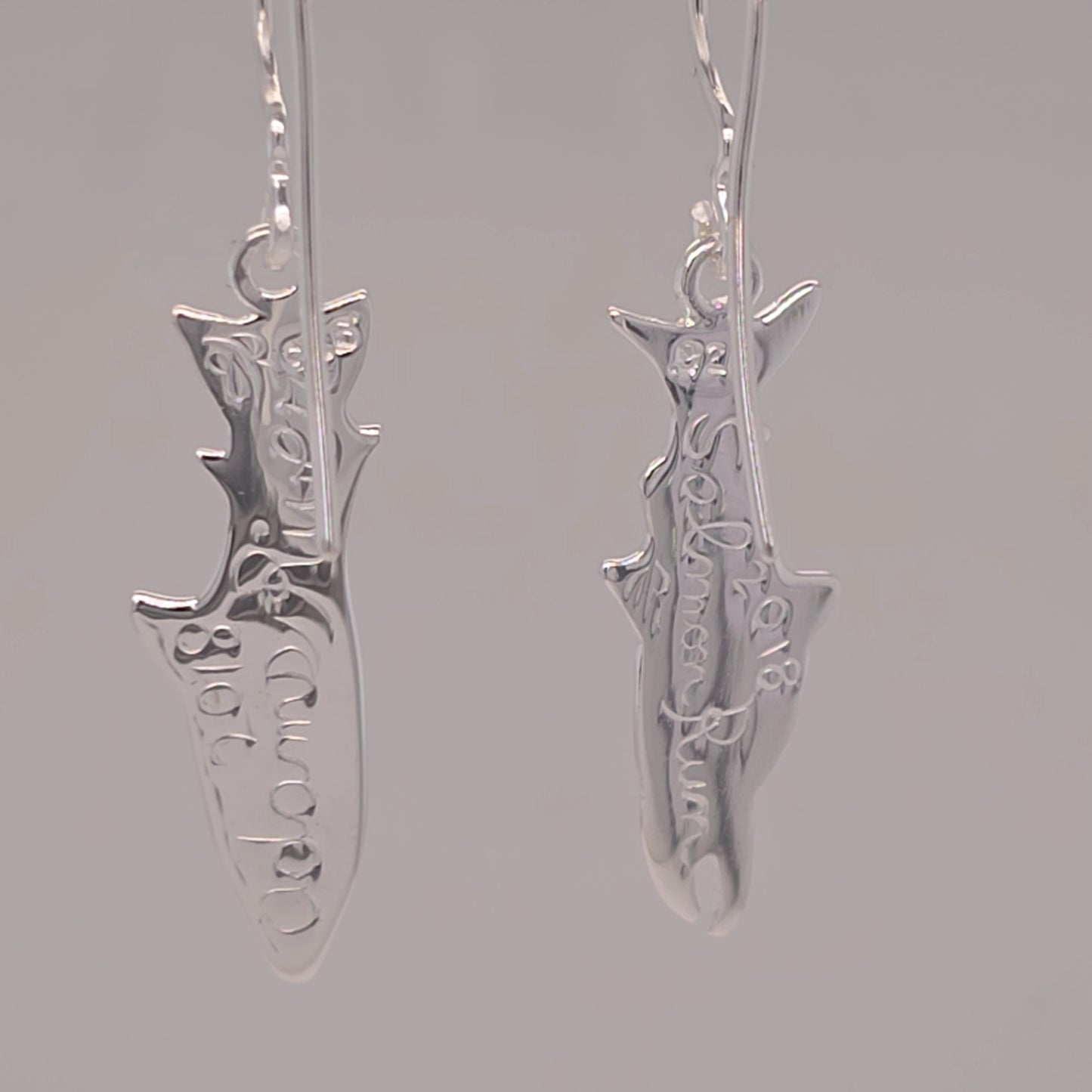 Salmon Silver Earrings