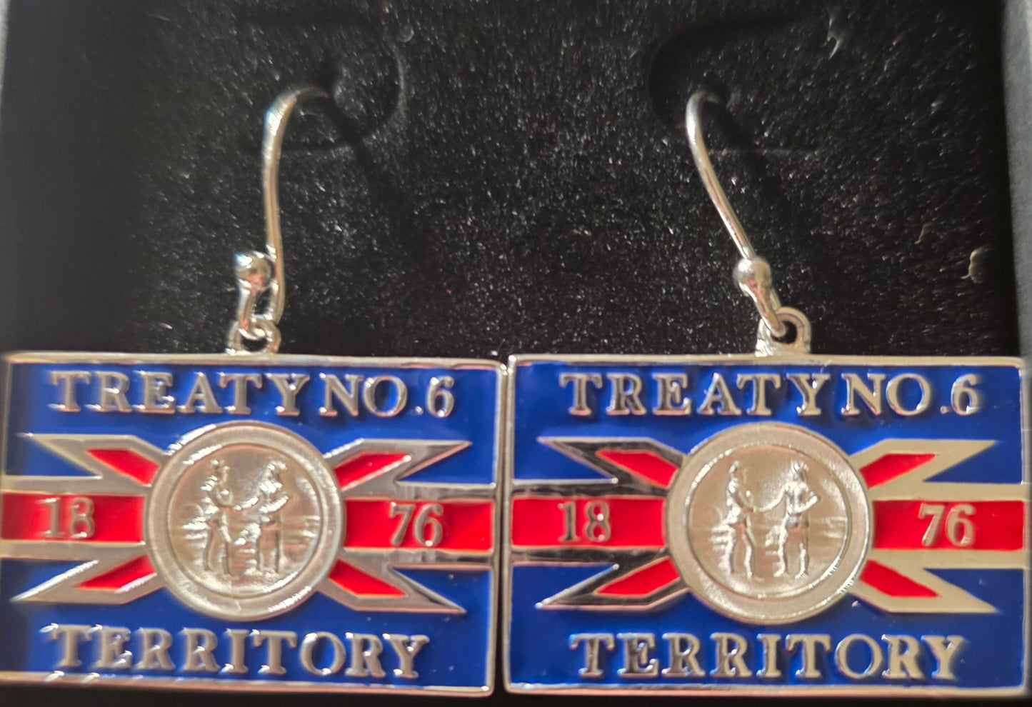 Treaty 6 Flag Silver Earrings