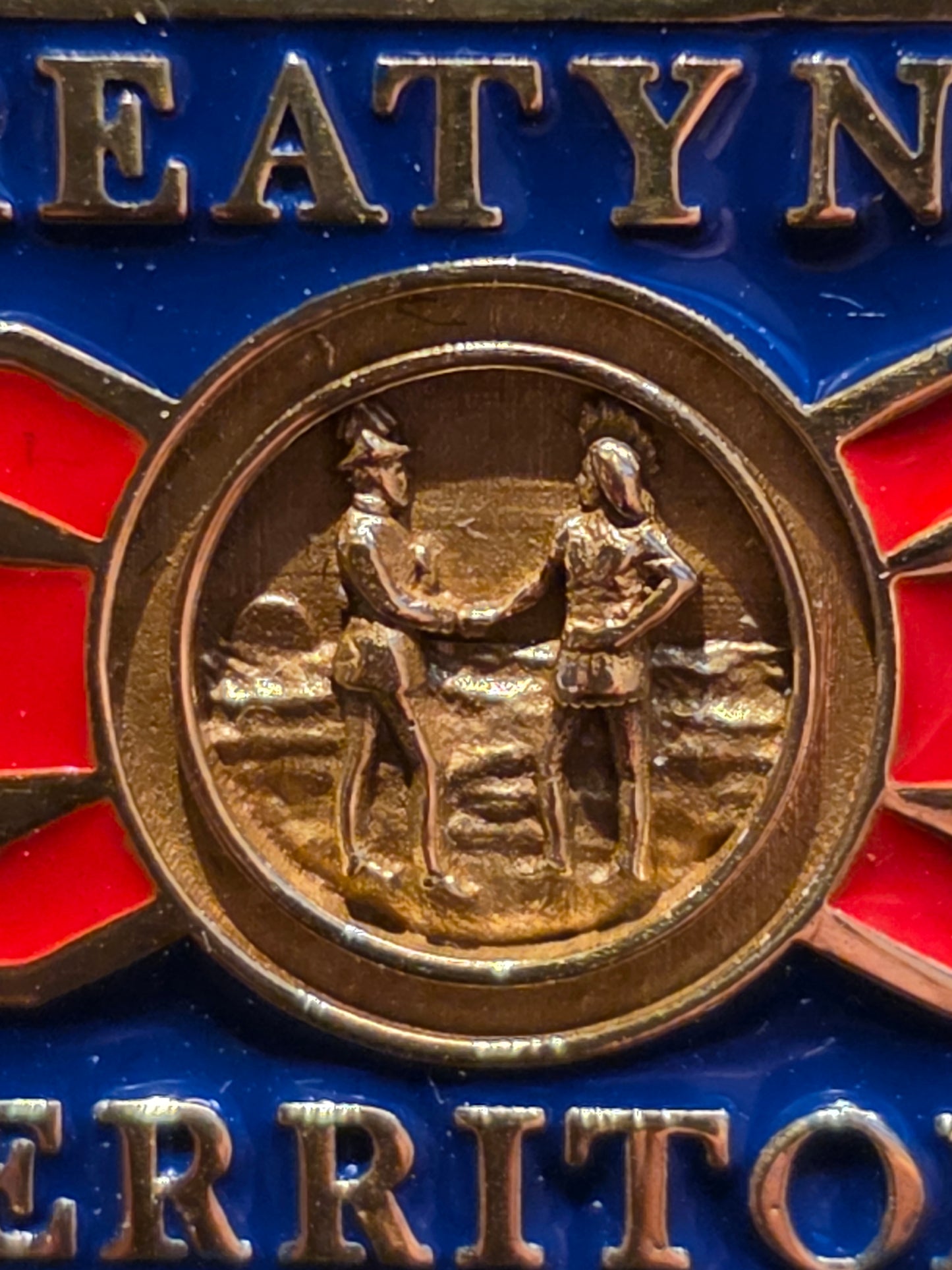 Treaty 6 Flag Brass Pendant Large