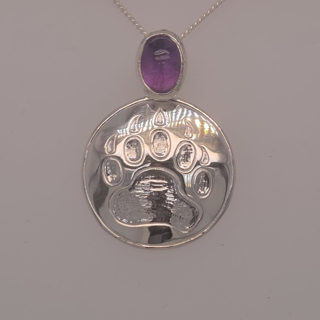 Bear Print Pendant With inlay
