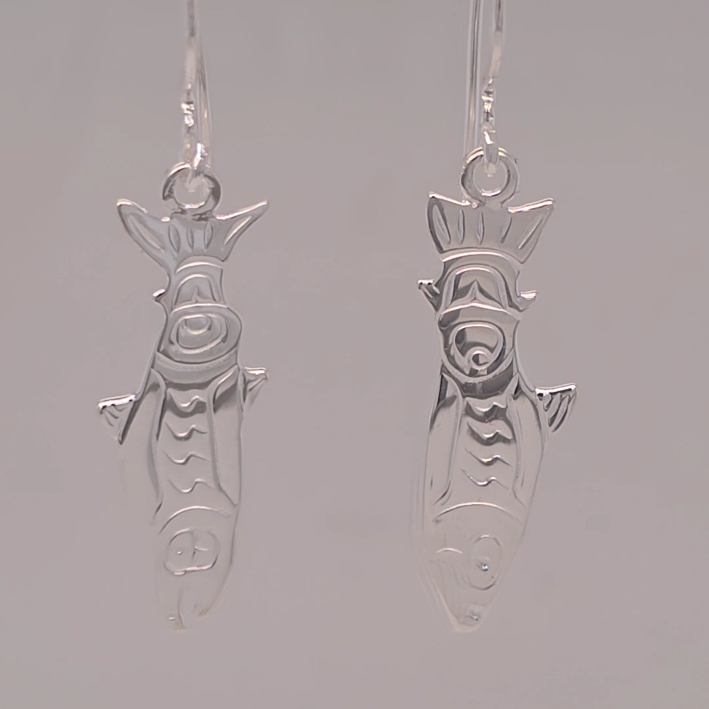 Salmon Silver Earrings