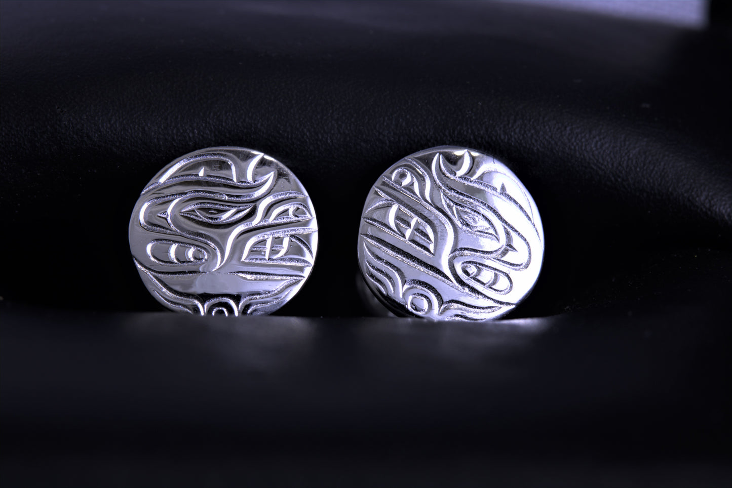 Bear Design Silver Stud Earrings
