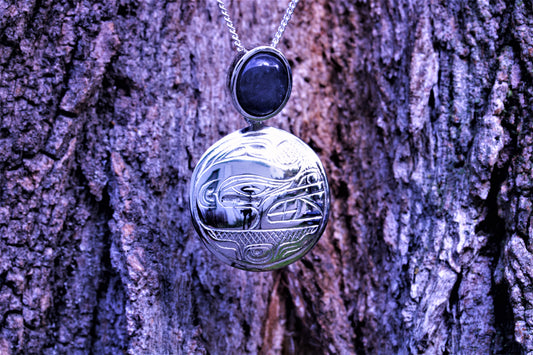 Grand Mother Wolf Pendant Inlay