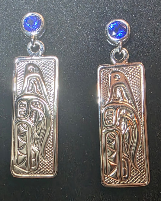 Connection  To The Sea With Gem Earrings Blue