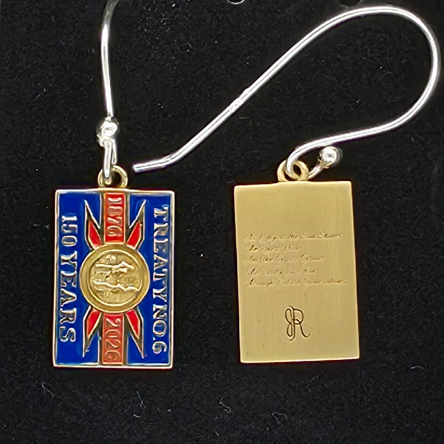 Treaty No. 6 – 150th Anniversary Commemorative Flag Shepherd Hook Earrings
