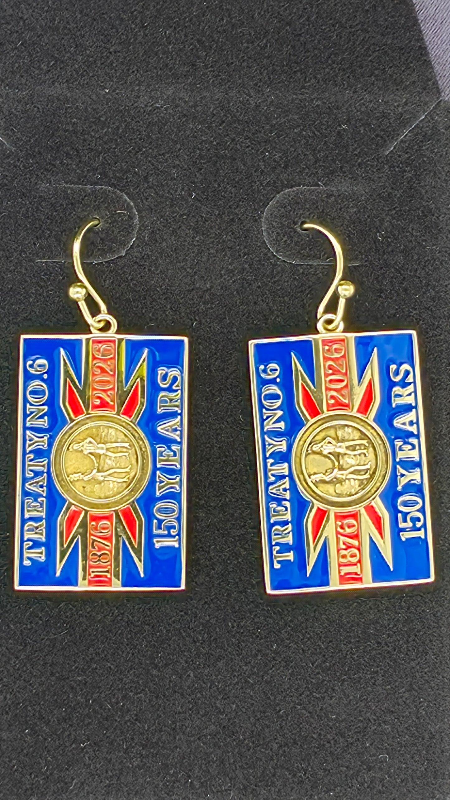 Treaty No. 6 Flag Medium – 150th Anniversary Earrings