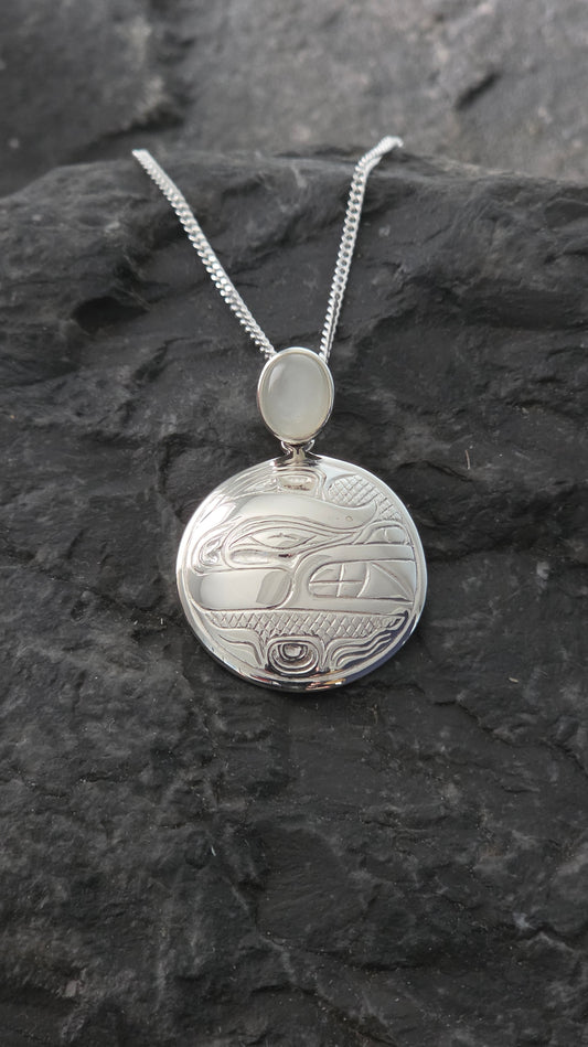 Grand Mother Wolf Pendant Inlay