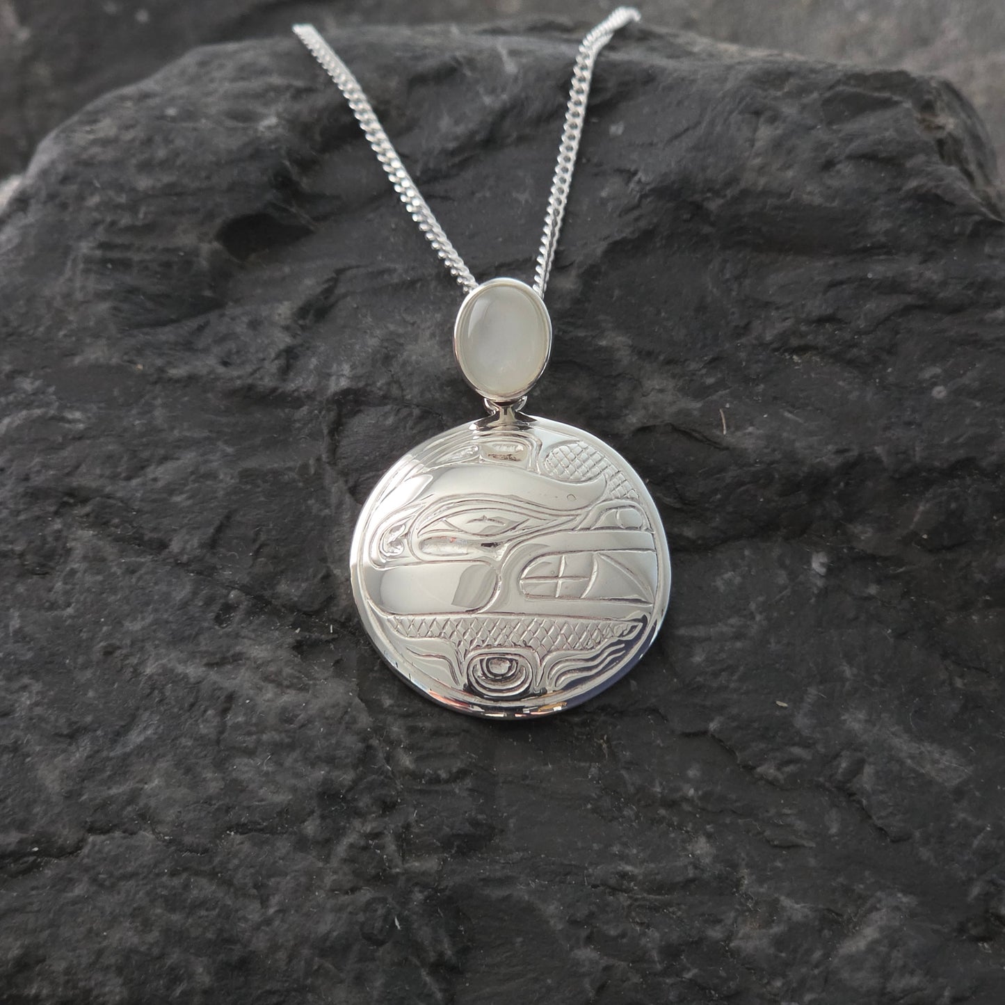 Grand Mother Wolf Pendant Inlay