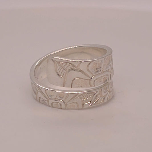 Flower Of The Thunderbirds Silver Wrap Ring