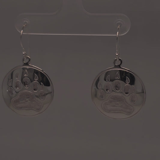 Bear Print Silver Pendant