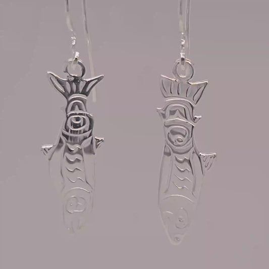 Salmon Silver Earrings