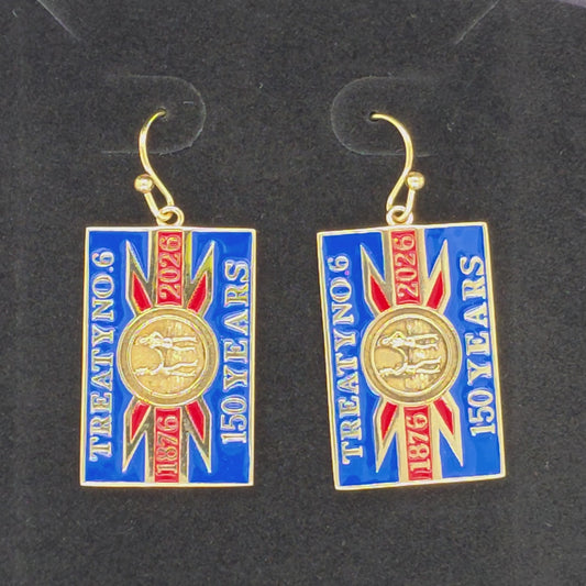 Treaty No. 6 Flag Medium – 150th Anniversary Earrings
