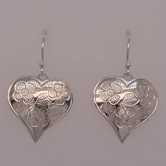 Beading  Hearts Silver Earrings