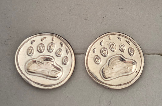 Bear Paw Stud Silver Earrings