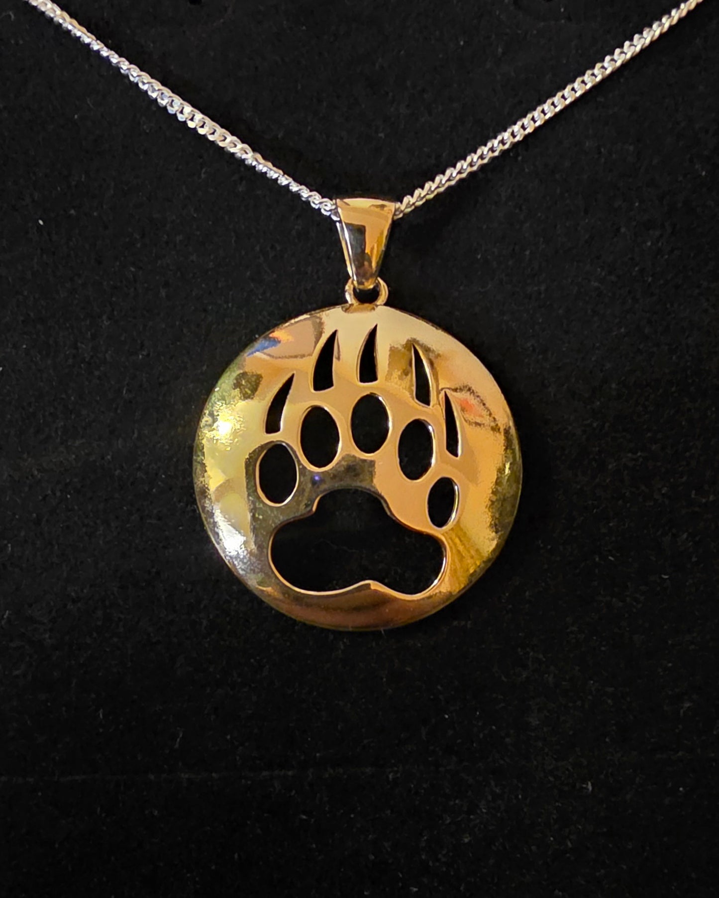 Bear Paw Brass Pendant Large