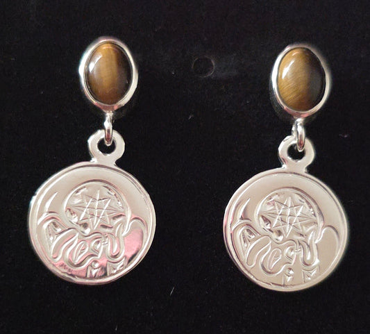 Moon Beam Earrings With Inlay