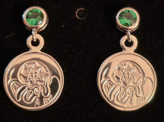 Moon Beam Earrings With Gem Post