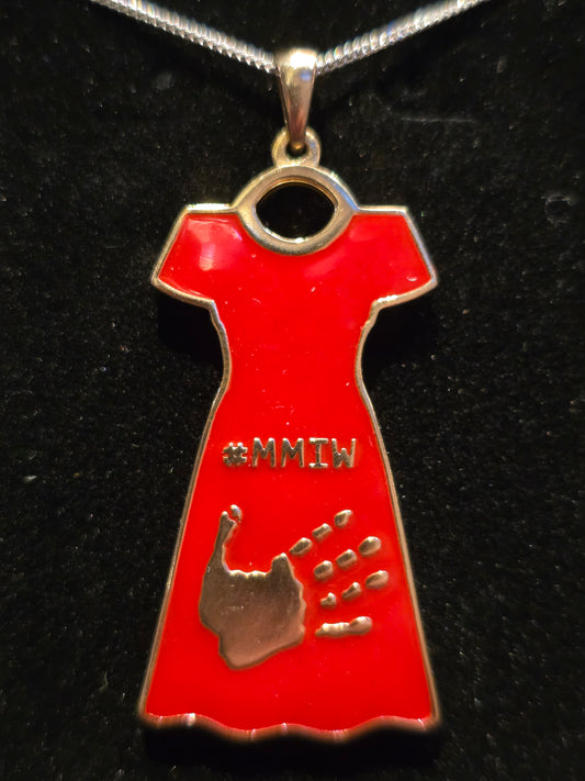 MMIW Large Dress Pendant Red Enamel