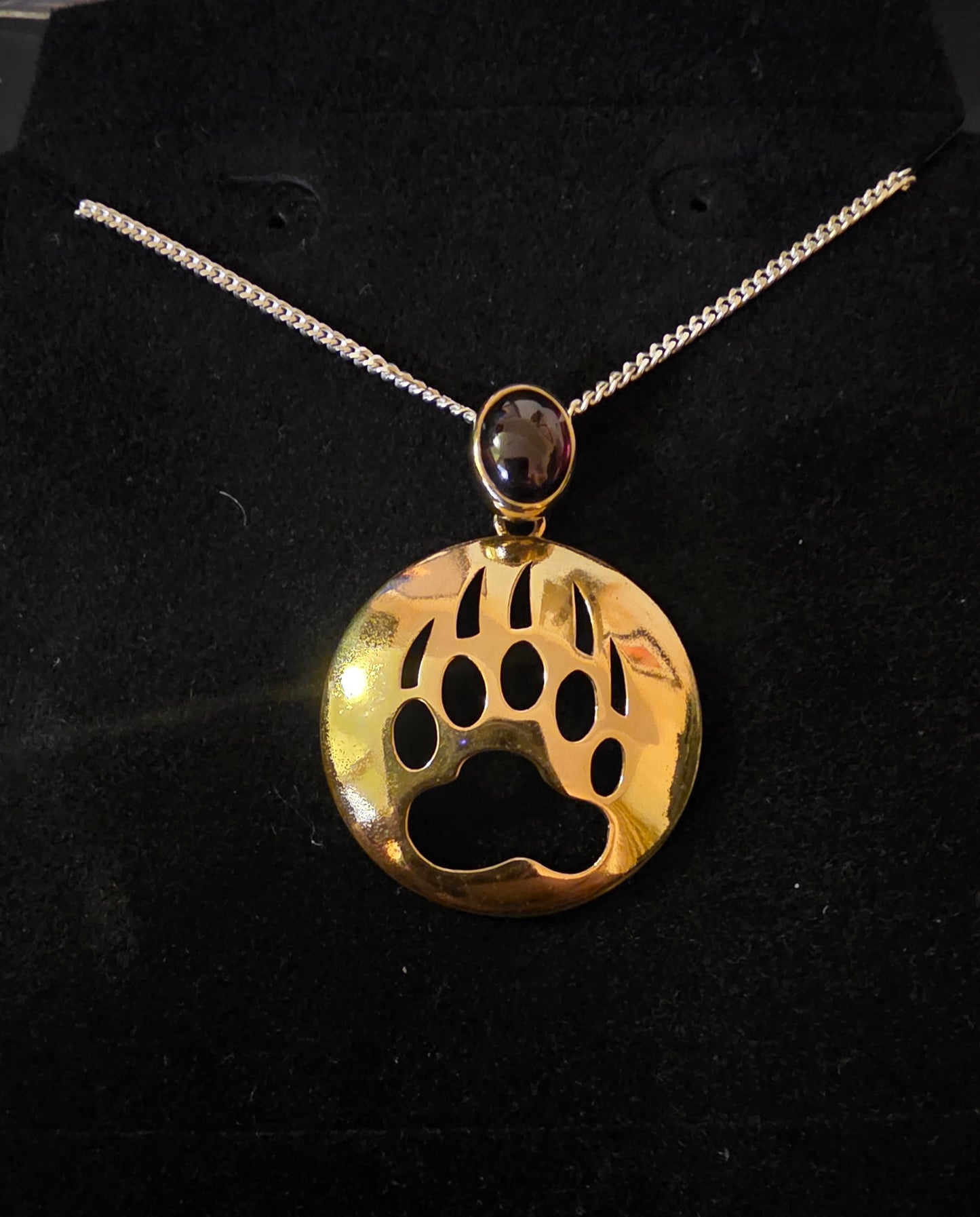 Brass/Gold plated Pendant inlay Bear/Wolf