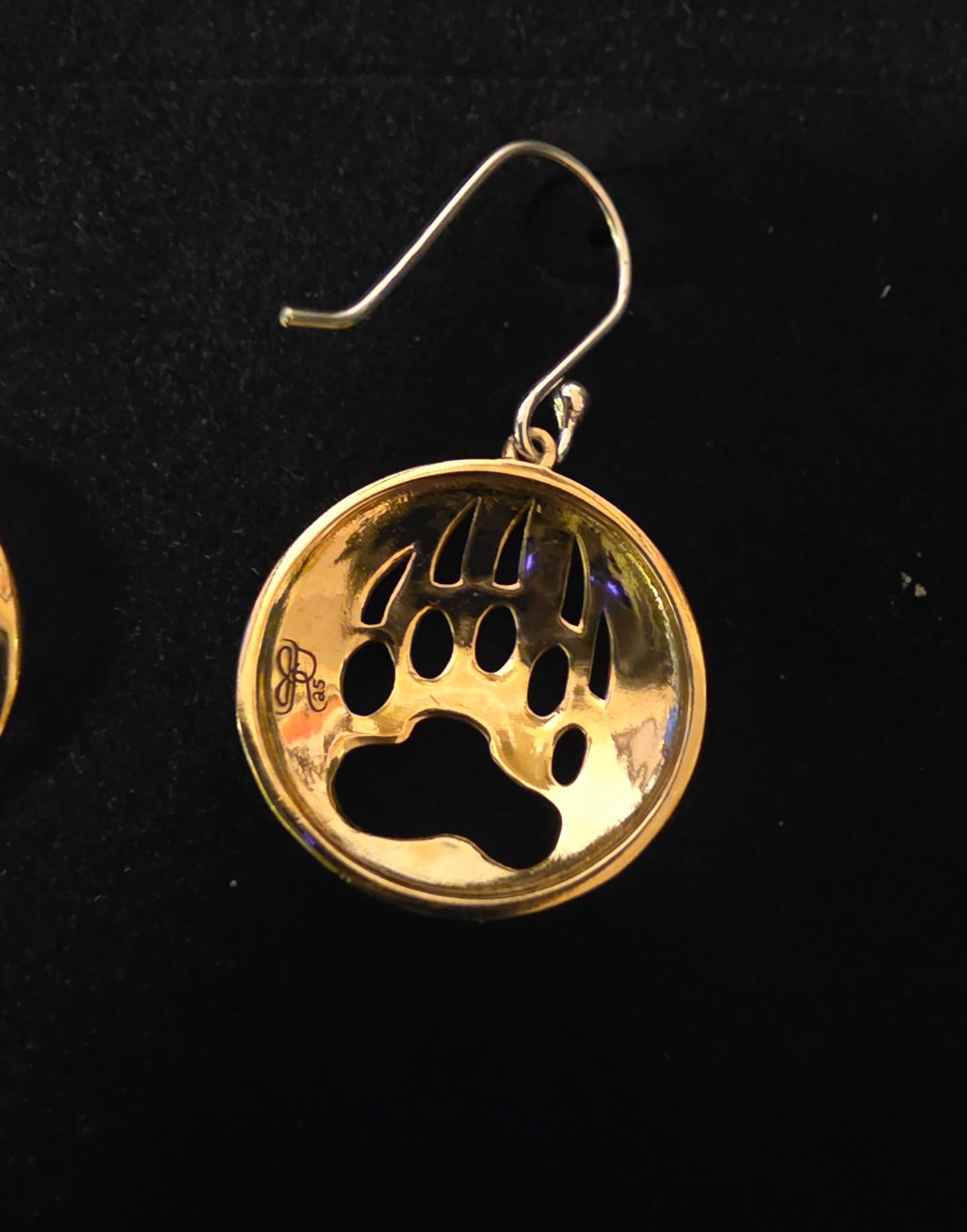 Bear Paw Brass/Gold Plated Earrings