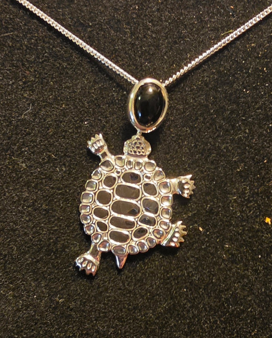 Medium Turtle Teachings Pendant WIth Inlay
