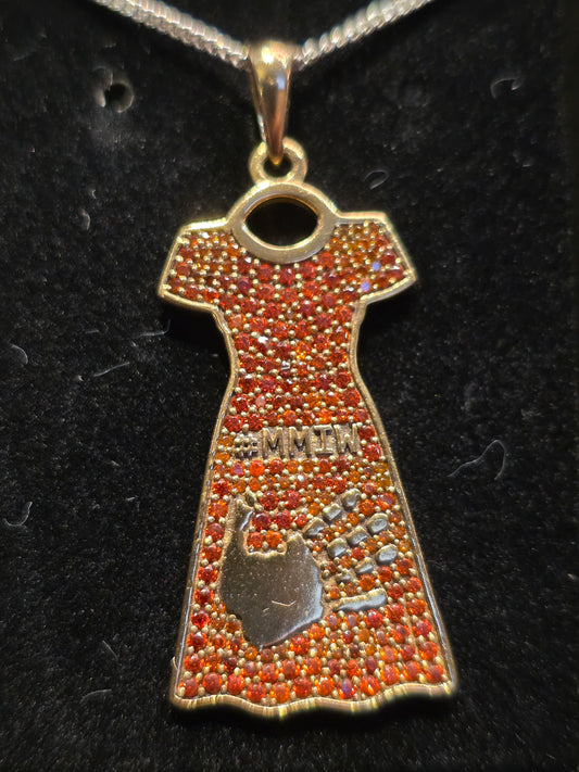 MMIW Dress Pendant with Faceted Stone