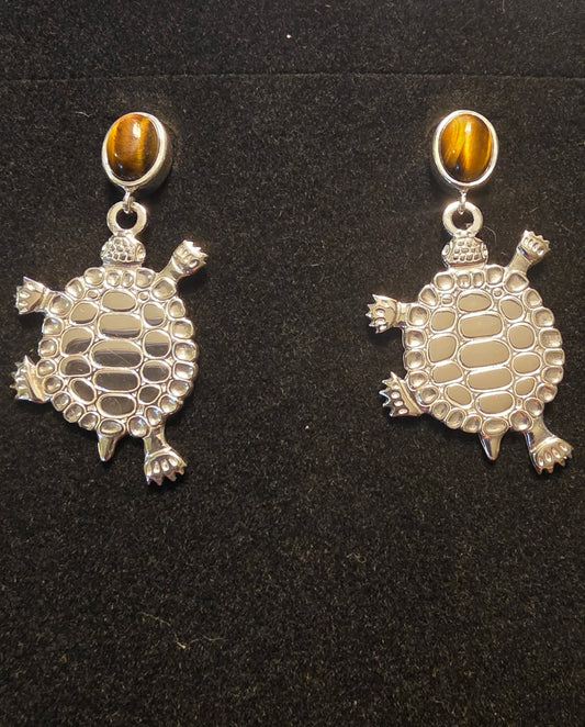 Medium Turtle Teachings Earrings WIth Inlay