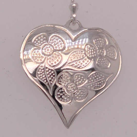 Beading  Hearts Silver Pendant