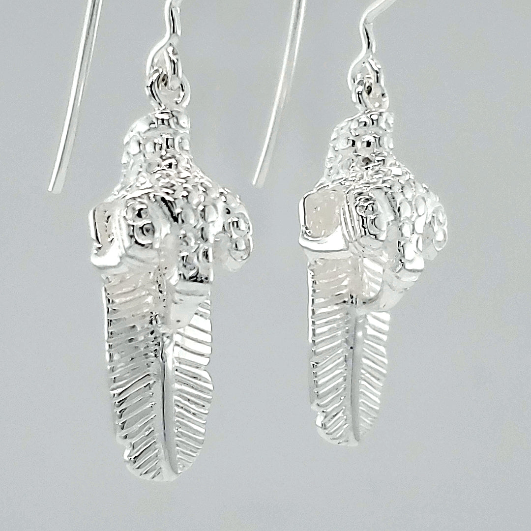 Eagle Claw Clutching Feather Earrings