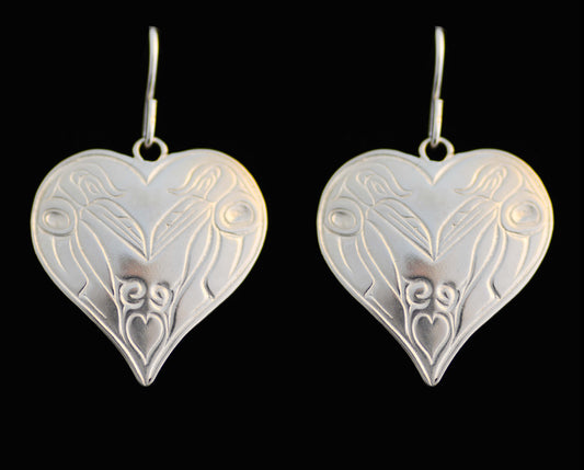 For Life Raven Heart Earrings