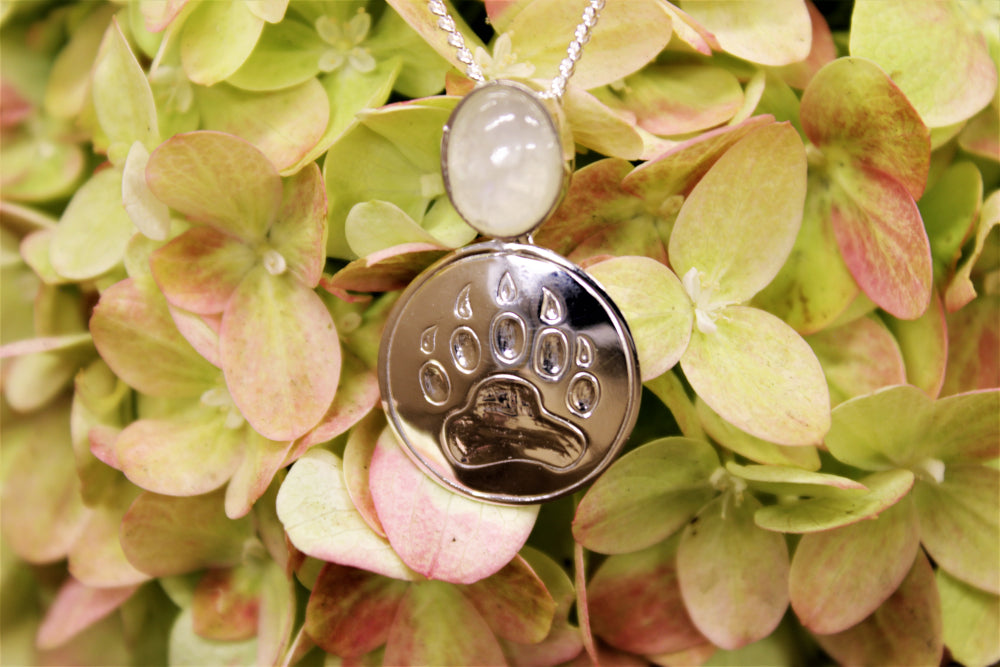 Bear Paw Pendant With Inlay Multiple Stone Options