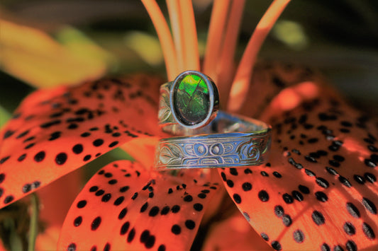 Honor Our Mother Ammolite Ring