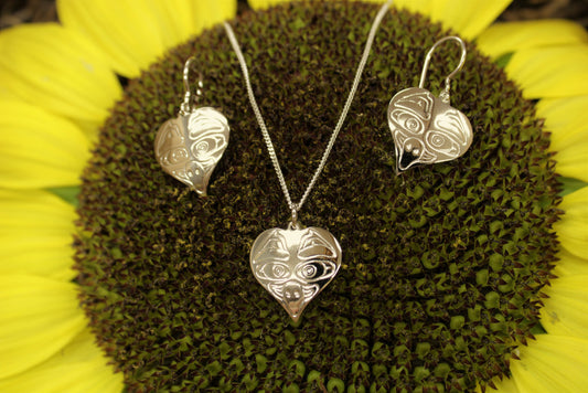 Owl Heart Earring/Pendant Set